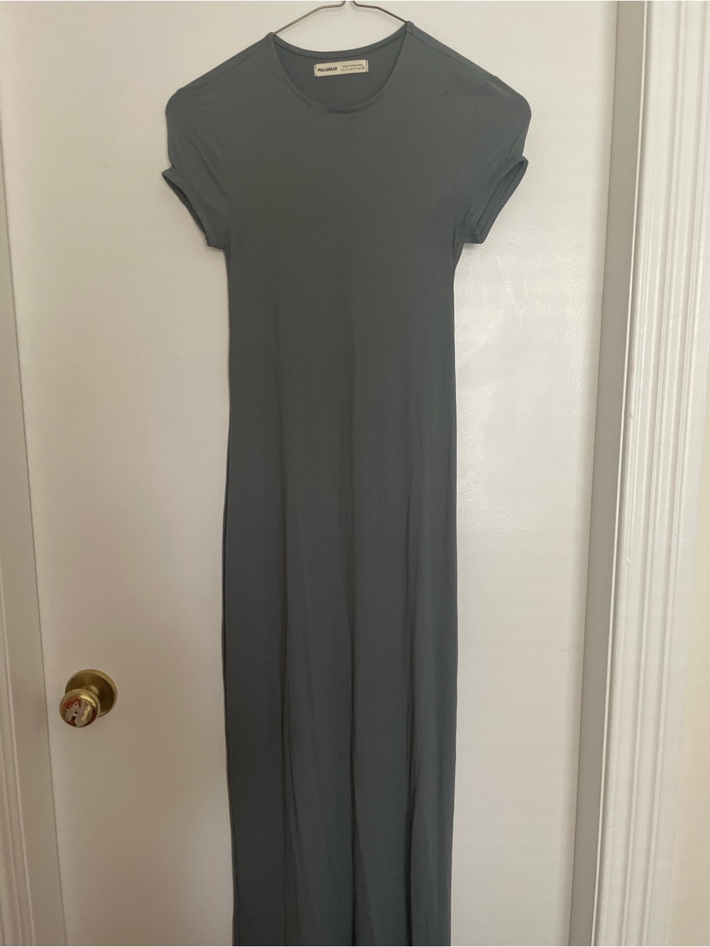 Pull&Bear Slate Gray T-Shirt Maxi Dress
